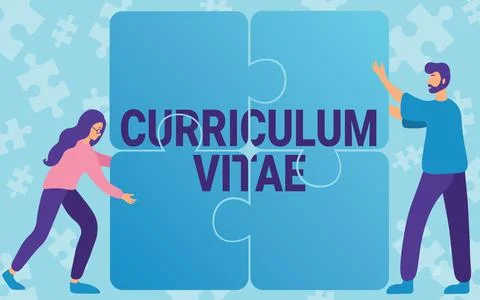 Text caption presenting Curriculum Vitae. Business concept overview of person Illustrazione stock