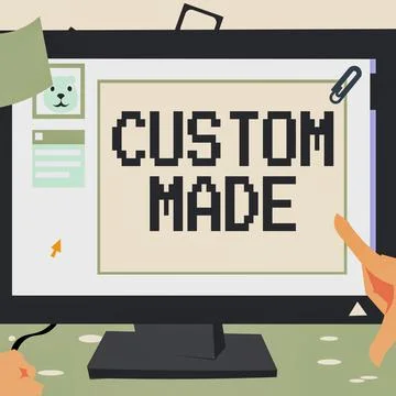 Text caption presenting Custom Made. Business idea something is done to order Stock Illustration
