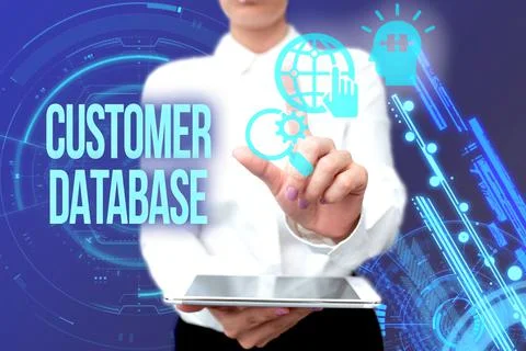 Text caption presenting Customer Database. Business idea uptodate on customer Stock Photos
