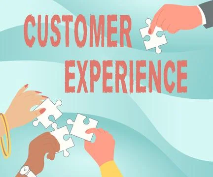 Text caption presenting Customer Experience. Business overview Interaction Stock Illustration