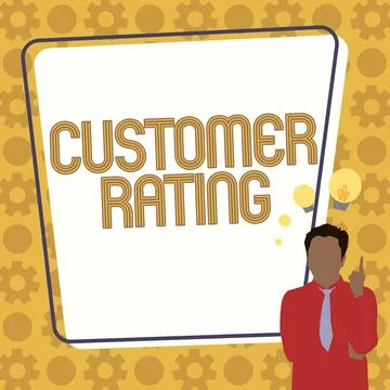 Text caption presenting Customer Rating. Conceptual photo Each point of the 스톡 일러스트