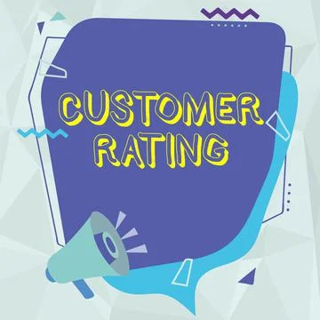 Text caption presenting Customer Rating. Business approach Each point of the Stock Illustration