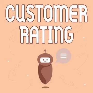 Text caption presenting Customer Rating. Concept meaning Each point of the Stock Illustration