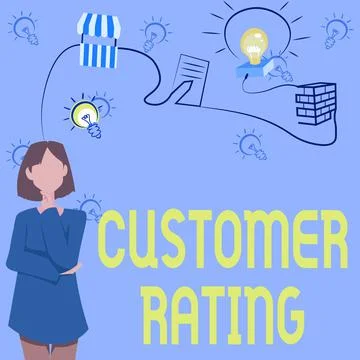 Text caption presenting Customer Rating. Internet Concept Each point of the Stock Illustration