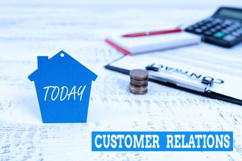 Text caption presenting Customer Relations. Business concept approach to manage 스톡 사진