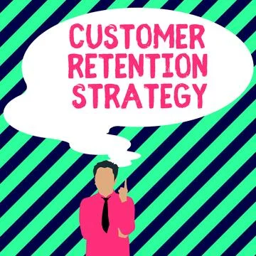 Text caption presenting Customer Retention Strategy. Word Written on activities Ilustración de archivo