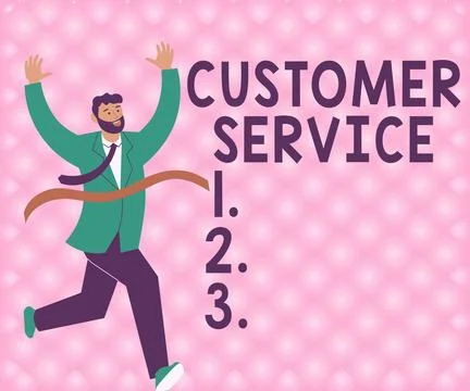 Text caption presenting Customer Service. Business overview process of ensuring Stock Photos