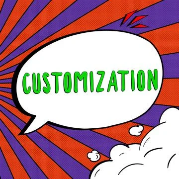 Text caption presenting Customization. Business overview modifying something Illustrazione stock