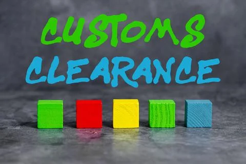 Text caption presenting Customs Clearance. Conceptual photo documentations 写真素材