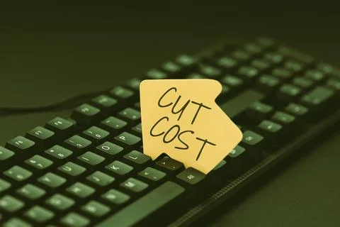 Text caption presenting Cut Cost. Concept meaning Measures implemented to Stock Photos