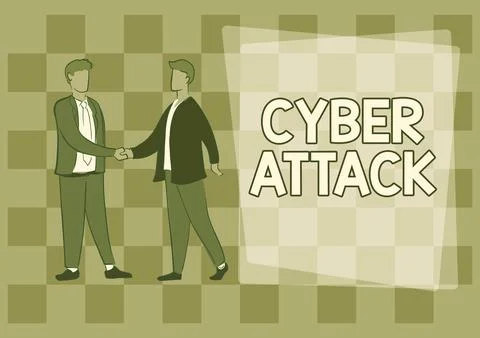 Text caption presenting Cyber Attack. Business approach An attempt by hackers to 스톡 일러스트