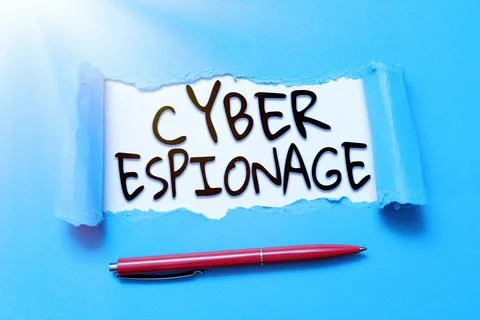 Text caption presenting Cyber Espionage. Conceptual photo obtaining secrets and Photos