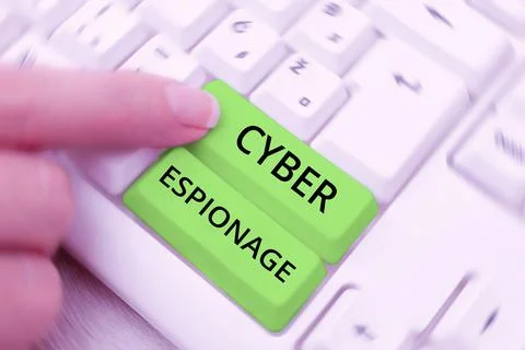 Text caption presenting Cyber Espionage. Business concept obtaining secrets and 写真素材