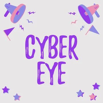 Text caption presenting Cyber Eye. Concept meaning tool engages in building Ilustración de archivo