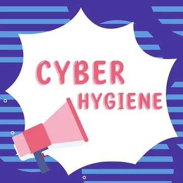 Text caption presenting Cyber Hygiene. Business concept steps that computer Stock Illustration