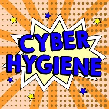 Text caption presenting Cyber Hygiene. Business concept steps that computer Stock Illustration