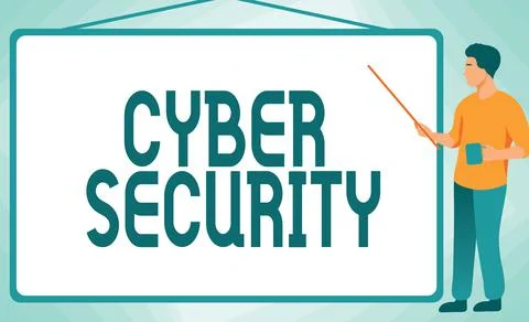 Text caption presenting Cyber Security. Business concept Protect a computer Stock Illustration