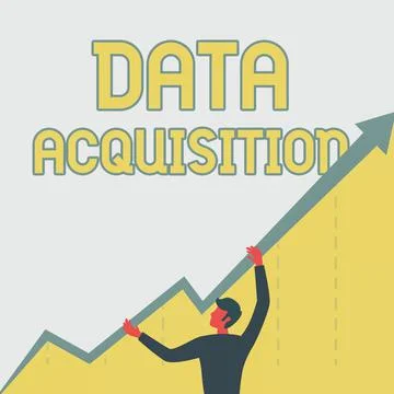 Text caption presenting Data Acquisition. Business idea way to obtain statistics Stock Illustration