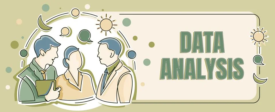 Text caption presenting Data Analysis. Business approach Translate numbers to Stock Illustration