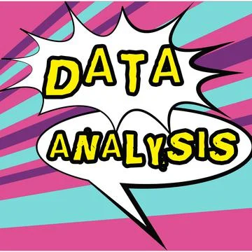 Text caption presenting Data Analysis. Business idea Translate numbers to Illustrazione stock