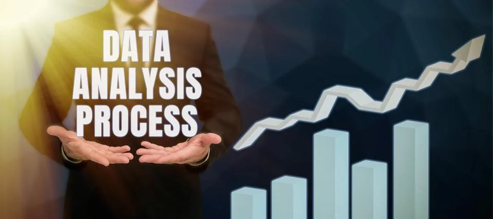 Text caption presenting Data Analysis Process. Business showcase build a Foto stock