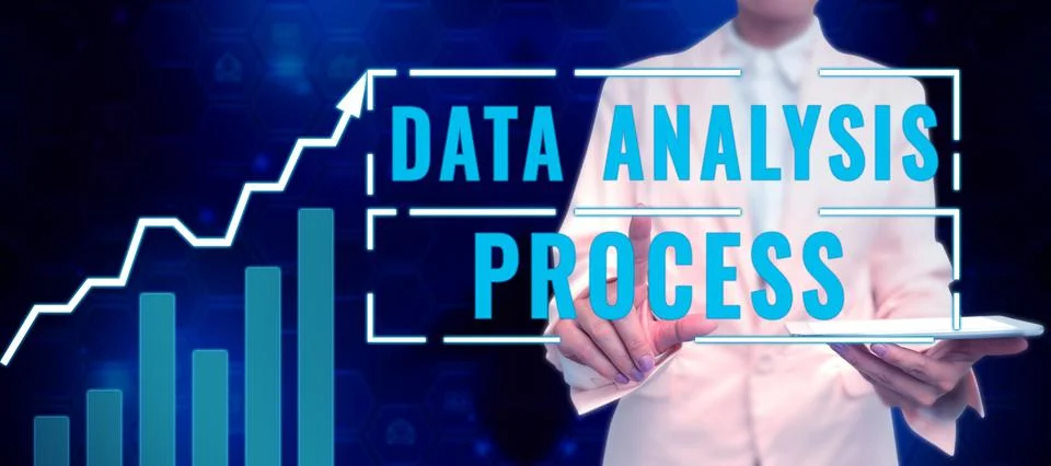 Text caption presenting Data Analysis Process. Business overview the procedures Stock Photos