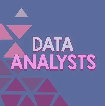 Text caption presenting Data Analysts. Business overview Programmer Design and 库存插图