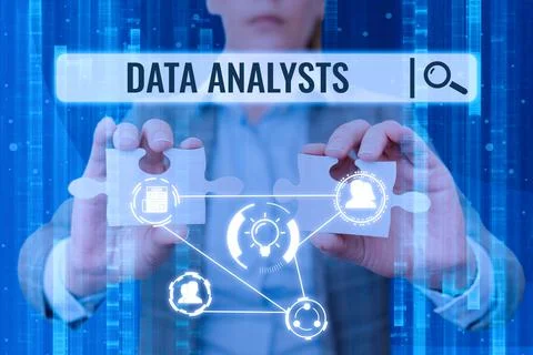 Text caption presenting Data Analysts. Concept meaning Programmer Design and Stock Photos