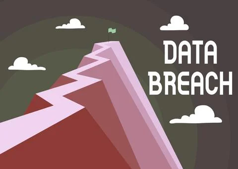 Text caption presenting Data Breach. Business approach security incident where Stock Illustration