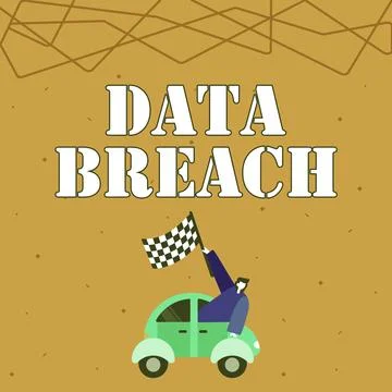 Text caption presenting Data Breach. Business idea security incident where Stockillustratie