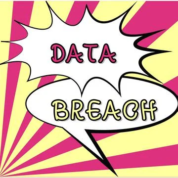 Text caption presenting Data Breach. Business showcase security incident where Stock Illustration