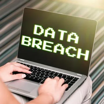 Text caption presenting Data Breach. Business concept unauthorized release of Stock Photos