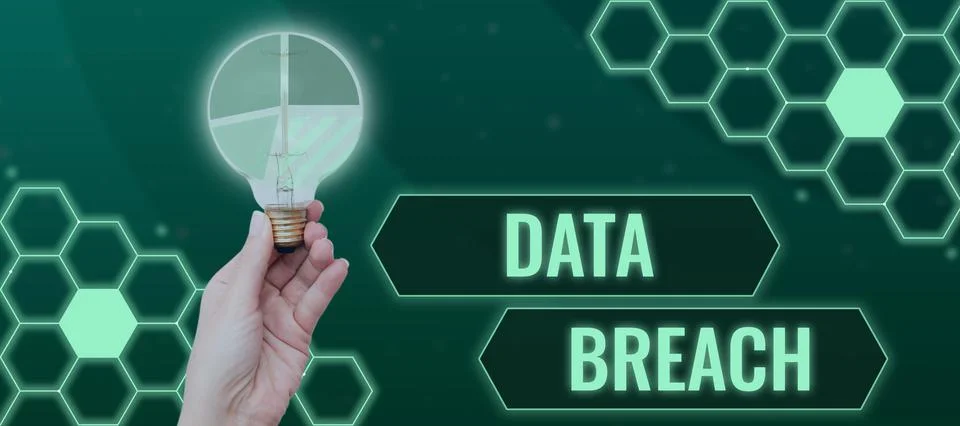 Text caption presenting Data Breach. Internet Concept unauthorized release of Stock Photos