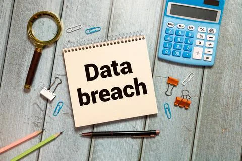 Text caption presenting Data Breach. Concept meaning security incident 写真素材