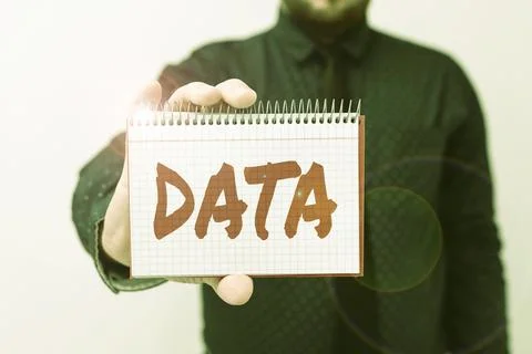 Text caption presenting Data. Business idea Piece of information Facts and Stock Photos