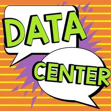Text caption presenting Data Center. Internet Concept a repository that houses 库存插图