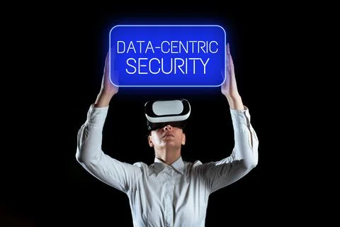 Text caption presenting Data Centric Security. Word Written on involves the Stock Photos