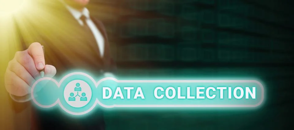 Text caption presenting Data Collection. Word Written on gathering and measuring Stock Photos