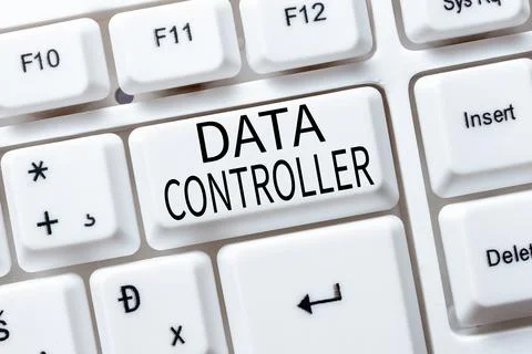 Text caption presenting Data Controller. Concept meaning person who determines Stockfoto's
