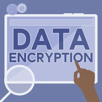 Text caption presenting Data Encryption. Internet Concept Conversion of data Stock Illustration