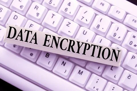 Text caption presenting Data Encryption. Business idea Conversion of data into 스톡 사진