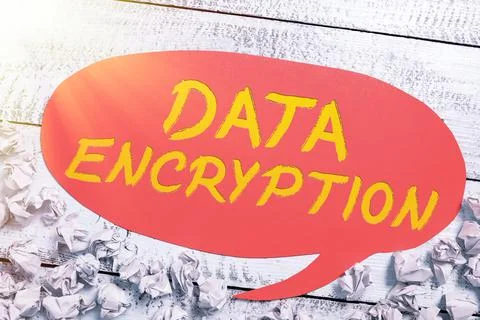 Text caption presenting Data Encryption. Business idea Conversion of data int 스톡 사진