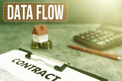 Text caption presenting Data Flow. Business approach the movement of data Stockfoto's