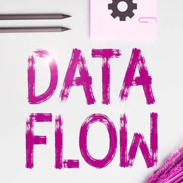 Text caption presenting Data Flow. Internet Concept the movement of data through Foto stock