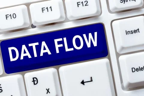 Text caption presenting Data Flow. Business approach the movement of data Stock Photos