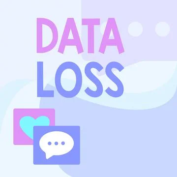 Text caption presenting Data Loss. Internet Concept process or event that 库存插图