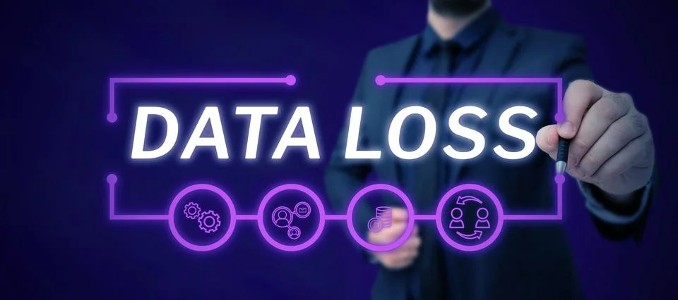 Text caption presenting Data Loss. Internet Concept process or event that Stock Photos