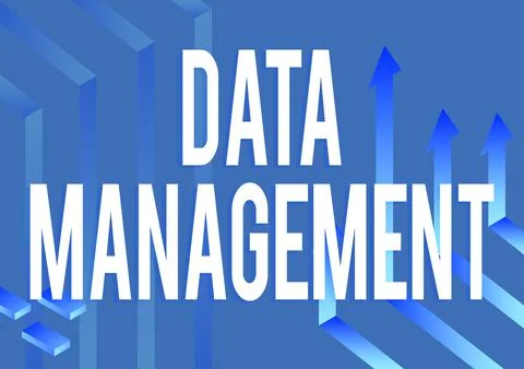 Text caption presenting Data ManagementThe practice of organizing and 스톡 일러스트