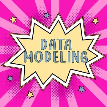 Text caption presenting Data Modeling. Word for process of transferring data Stock Illustration