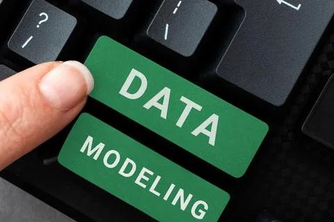 Text caption presenting Data Modeling. Business overview process of transferring Stock Photos